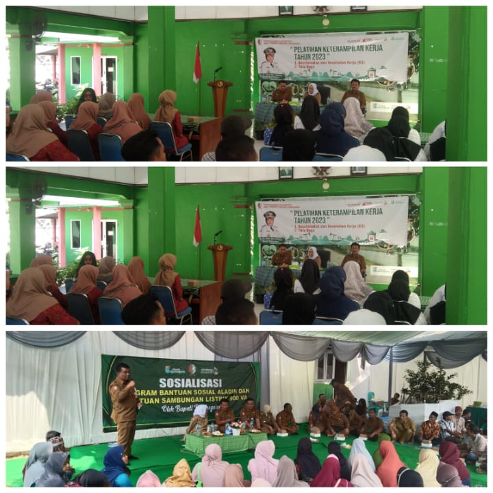 PELATIHAN KETRAMPILAN KERJA TAHUN 2023 DAN SOSIALISASI PROGRAM BANTUAN SOSIAL ALADIN
