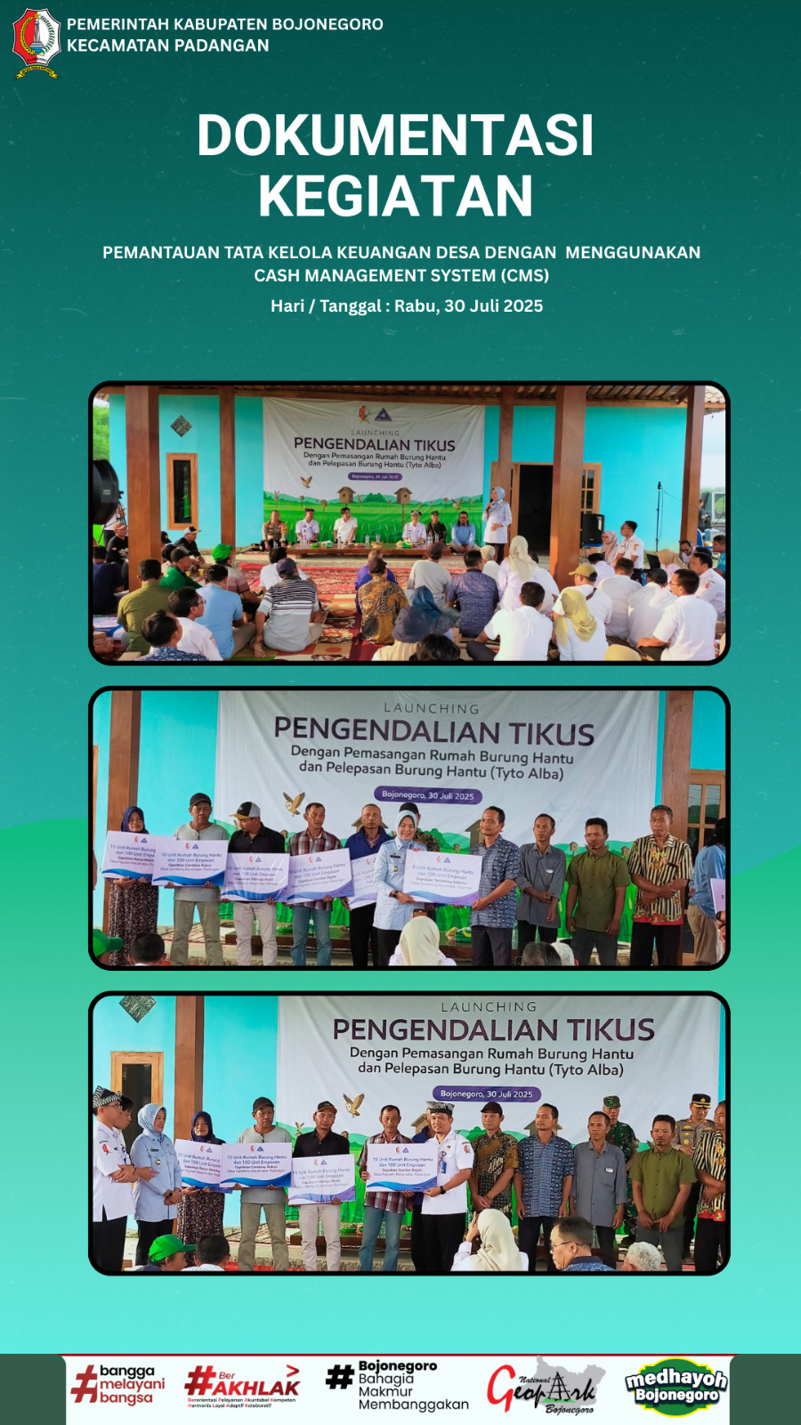 LAUNCHING PENGENDALIAN TIKUS DENGAN PEMASANGAN RUAH BURUNG HANTU DAN PELEPASAN BURUNG HANTU