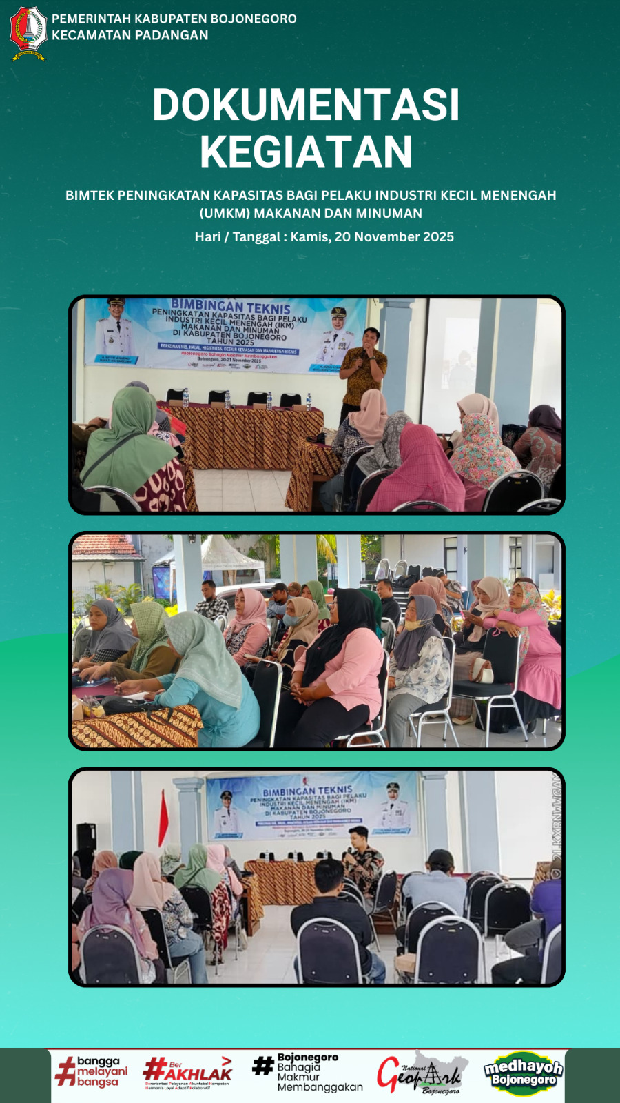 BIMTEK PENINGKATAN KAPASITAS BAGI PELAKU INDUSTRI KECIL MENENGAH (UMKM) MAKANAN DAN MINUMAN