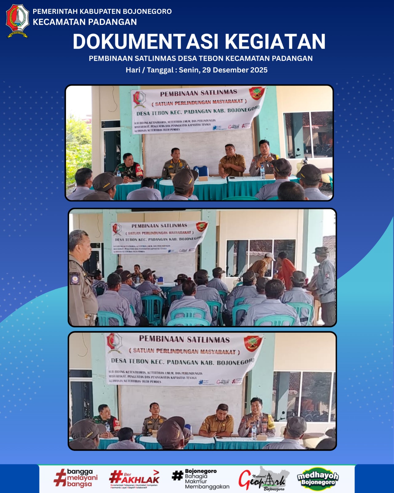 PEMBINAAN SATLINMAS DESA TEBON KECAMATAN PADANGAN