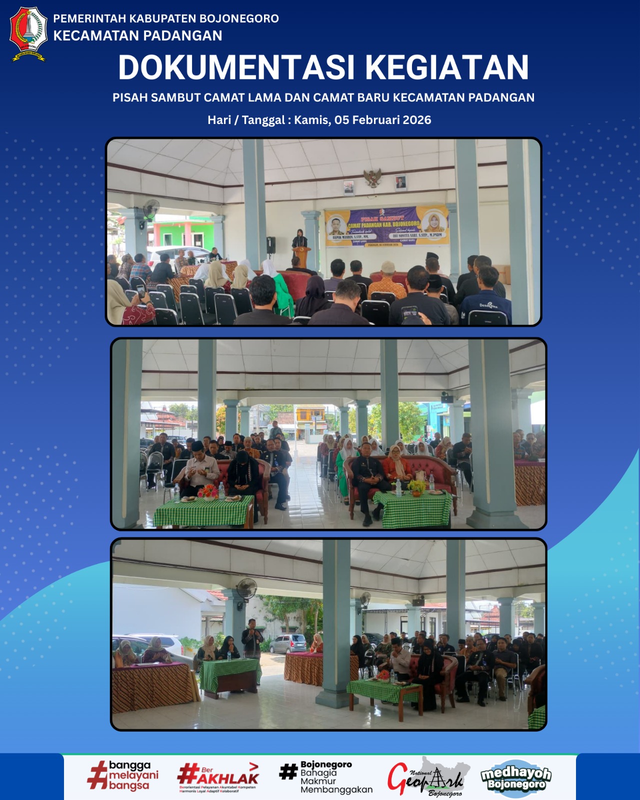 PISAH SAMBUT CAMAT LAMA DAN CAMAT BARU KECAMATAN PADANGAN