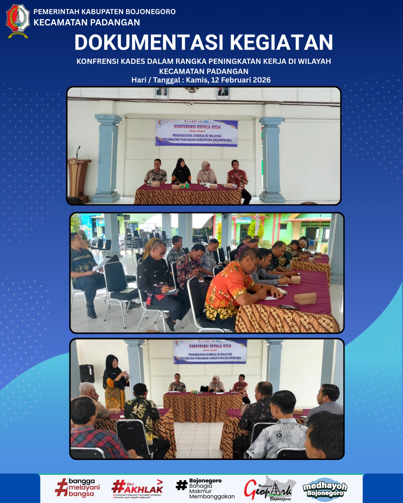 KONFRENSI KADES DALAM RANGKA PENINGKATAN KERJA DI WILAYAH KECAMATAN PADANGAN