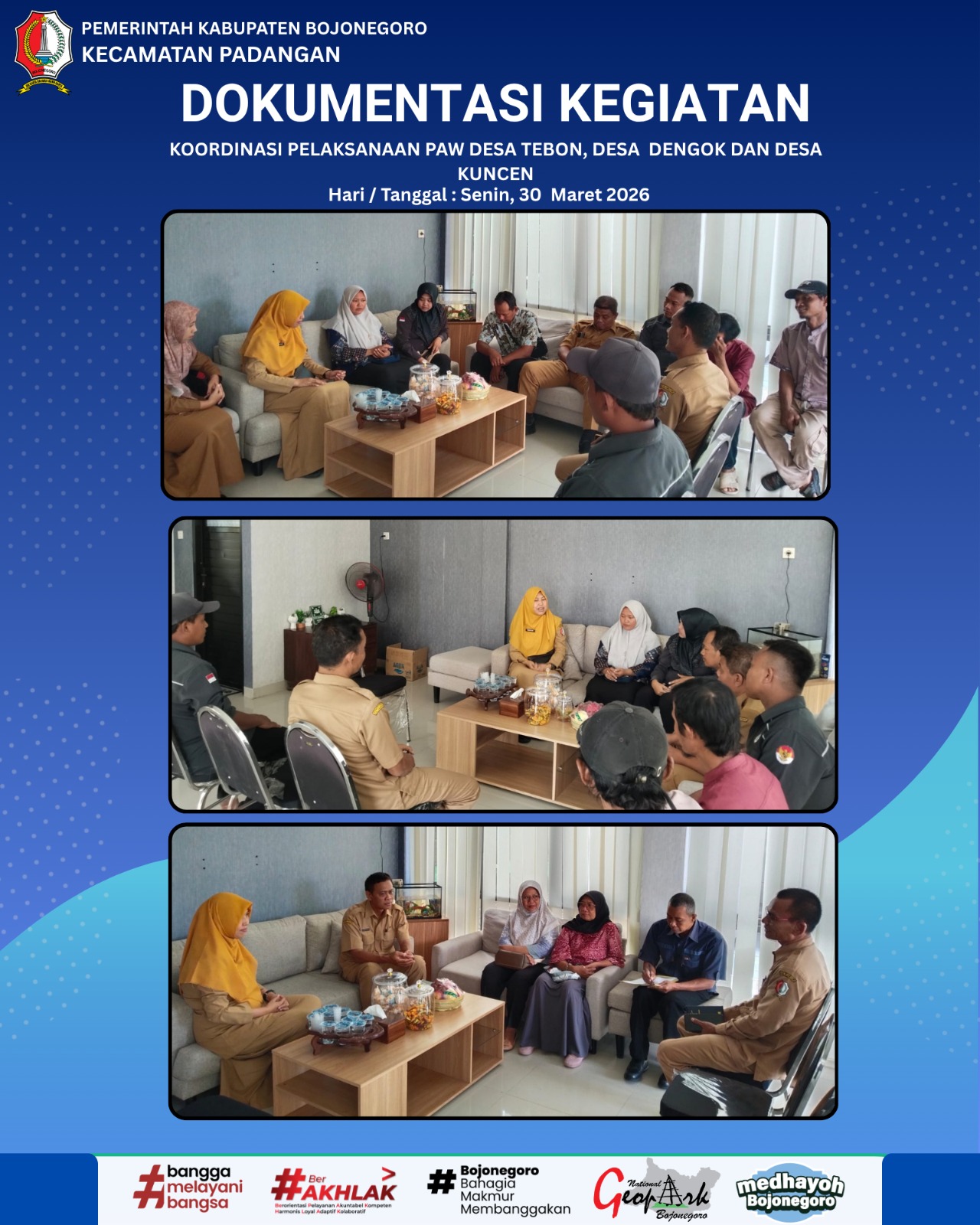 KOORDINASI PELAKSANAAN PAW DESA TEBON, DESA  DENGOK DAN DESA  KUNCEN