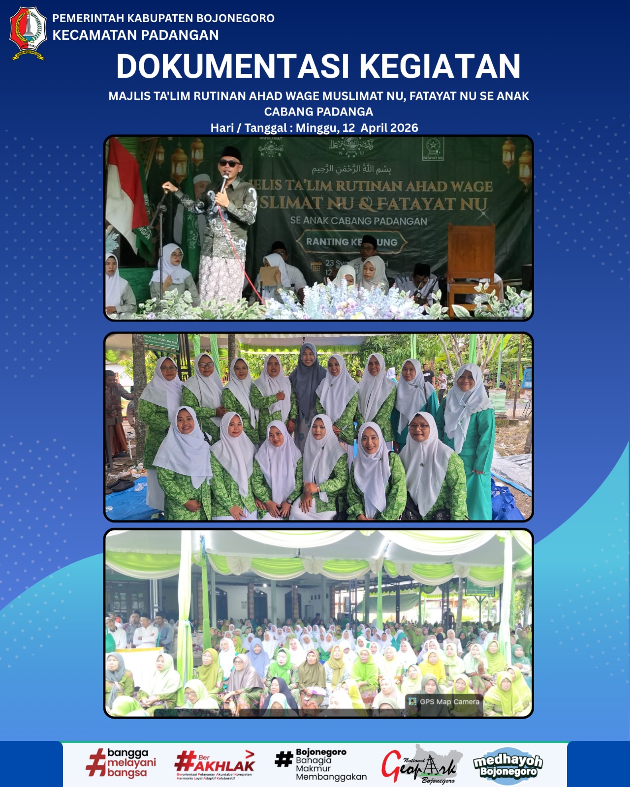 MAJLIS TA'LIM RUTINAN AHAD WAGE MUSLIMAT NU, FATAYAT NU SE ANAK CABANG PADANGA