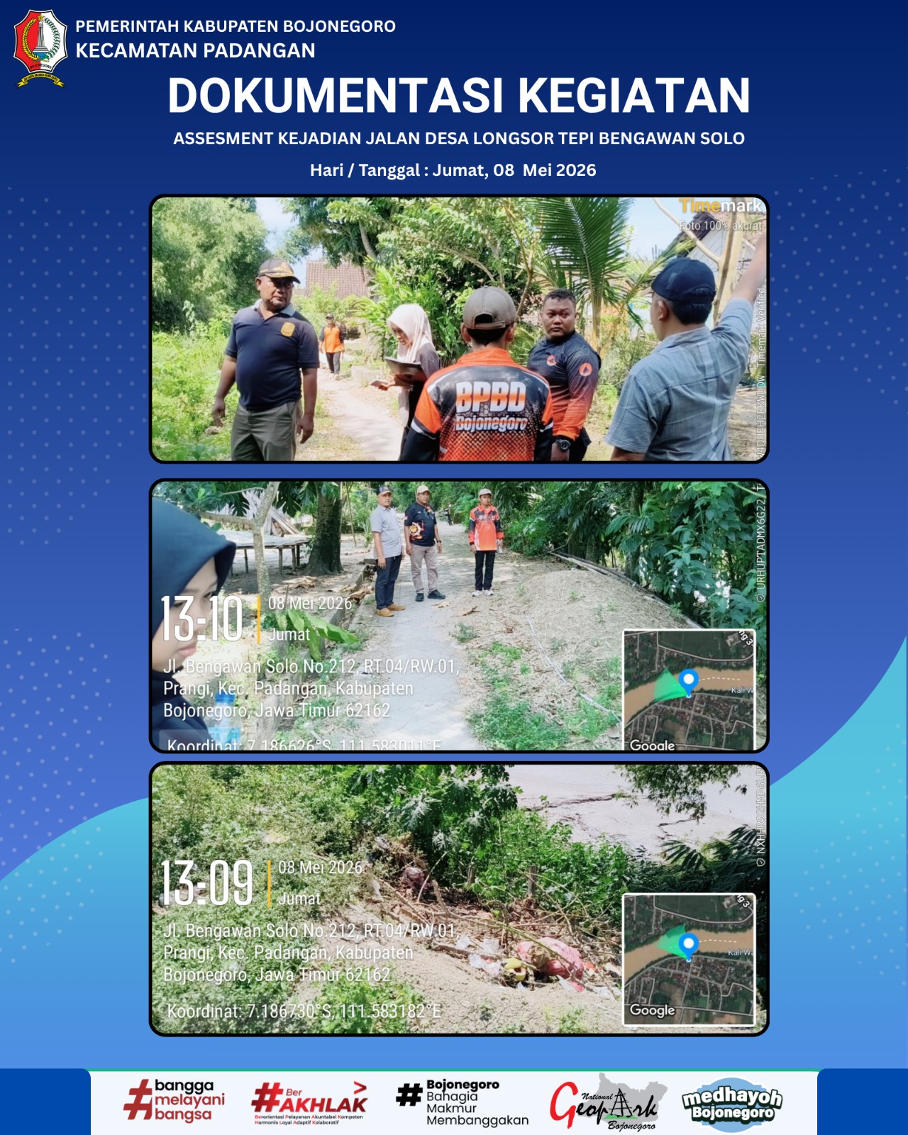 ASSESMENT KEJADIAN JALAN DESA LONGSOR TEPI BENGAWAN SOLO