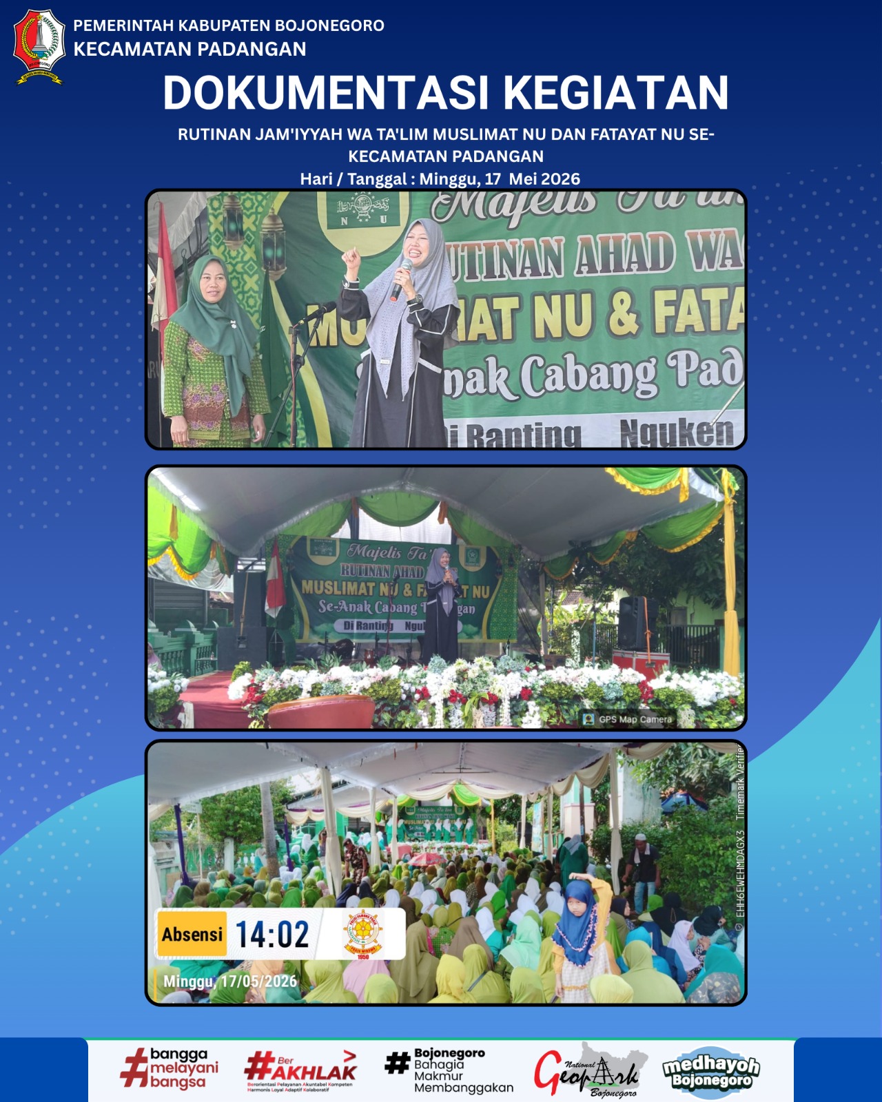 RUTINAN JAM'IYYAH WA TA'LIM MUSLIMAT NU DAN FATAYAT NU SE-KECAMATAN PADANGAN