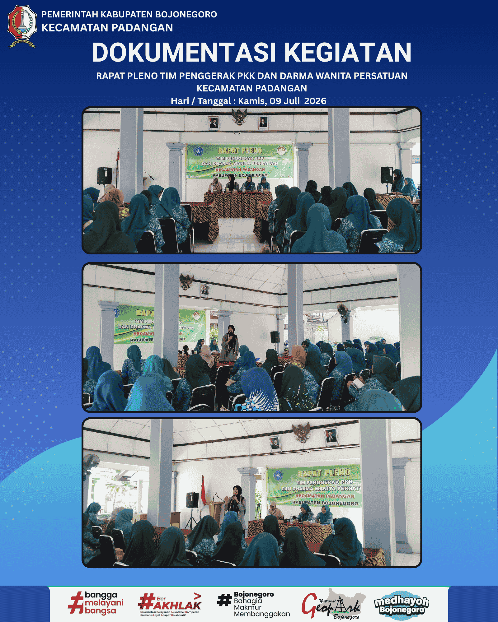 RAPAT PLENO TIM PENGGERAK PKK DAN DARMA WANITA PERSATUAN KECAMATAN PADANGAN