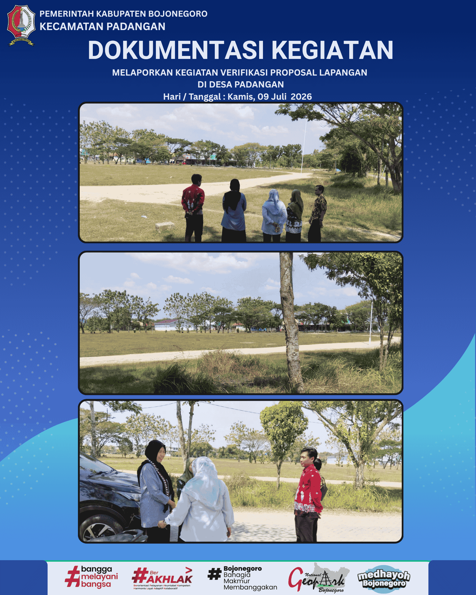 MELAPORKAN KEGIATAN VERIFIKASI PROPOSAL LAPANGAN DI DESA PADANGAN
