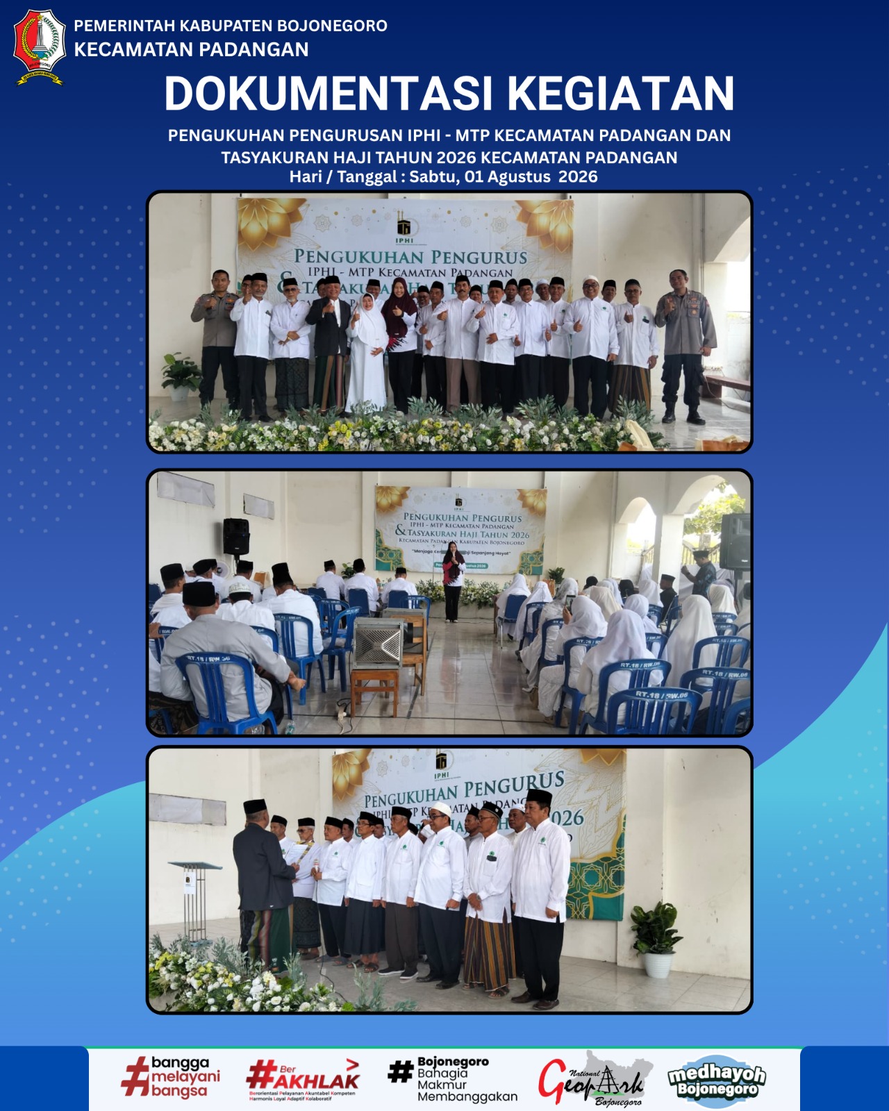 PENGUKUHAN PENGURUSAN IPHI - MTP DAN TASYAKURAN HAJI TAHUN 2026 KECAMATAN PADANGAN