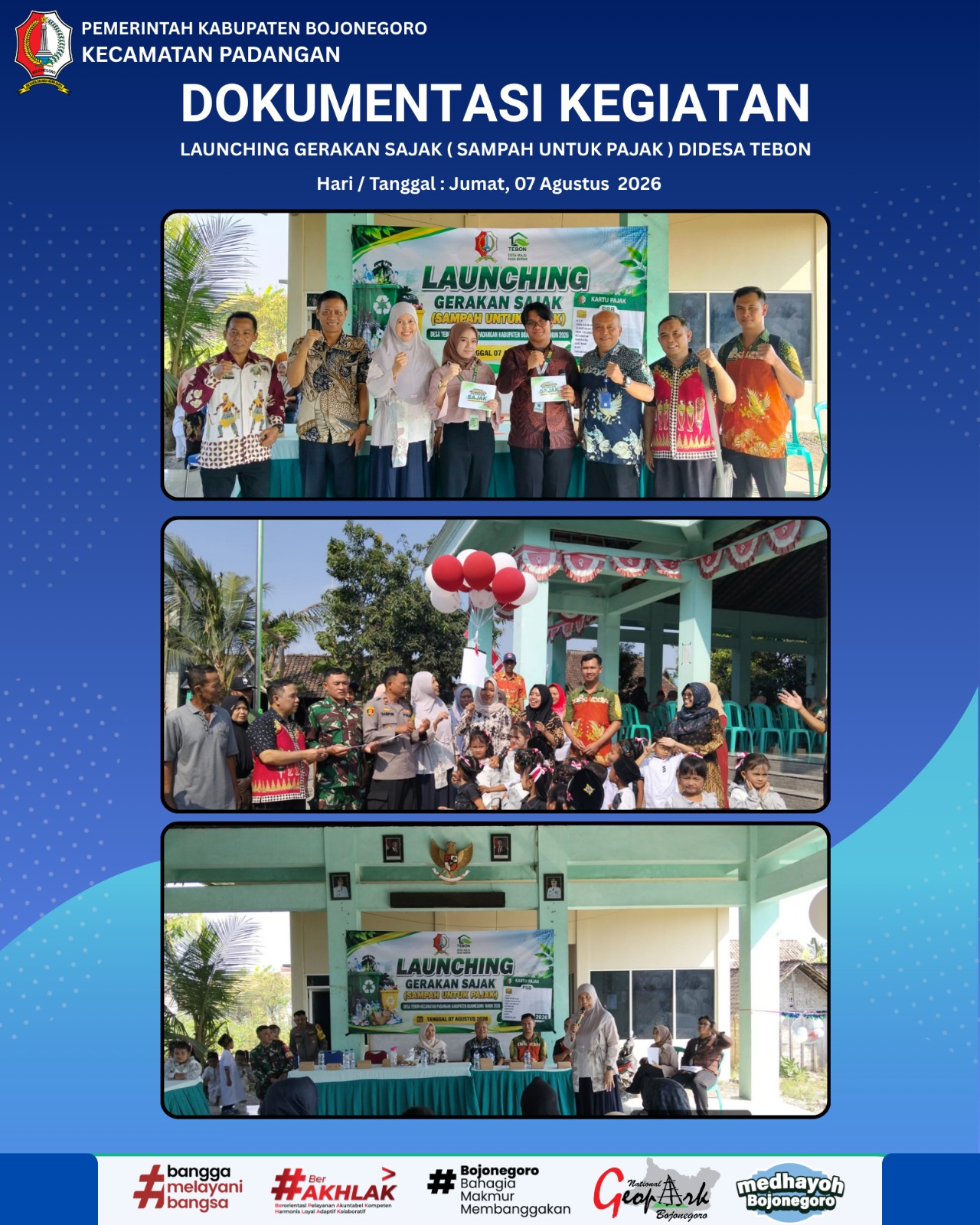 LAUNCHING GERAKAN SAJAK ( SAMPAH UNTUK PAJAK ) DI DESA TEBON