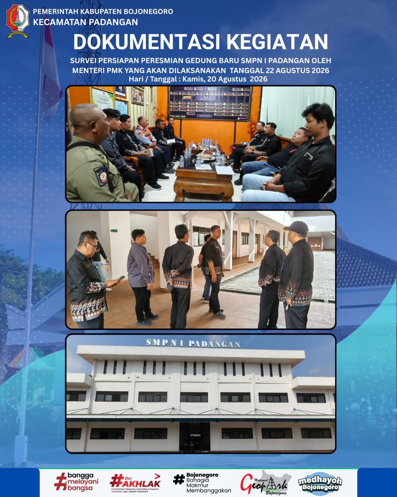 PERSIAPAN PERESMIAN GEDUNG BARU SMPN I PADANGAN OLEH MENTERI PMK PADA 22 AGUSTUS 2026