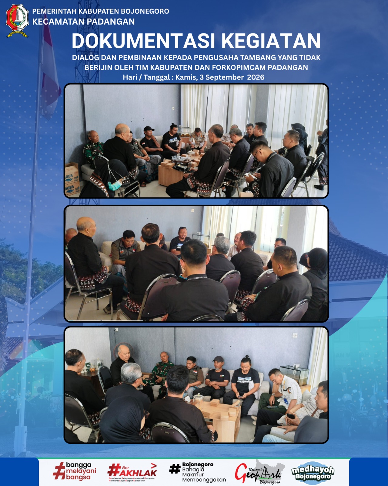 DIALOG KEPADA PENGUSAHA TAMBANG TIDAK BERIJIN OLEH TIM KABUPATEN DAN FORKOPIMCAM PADANGAN