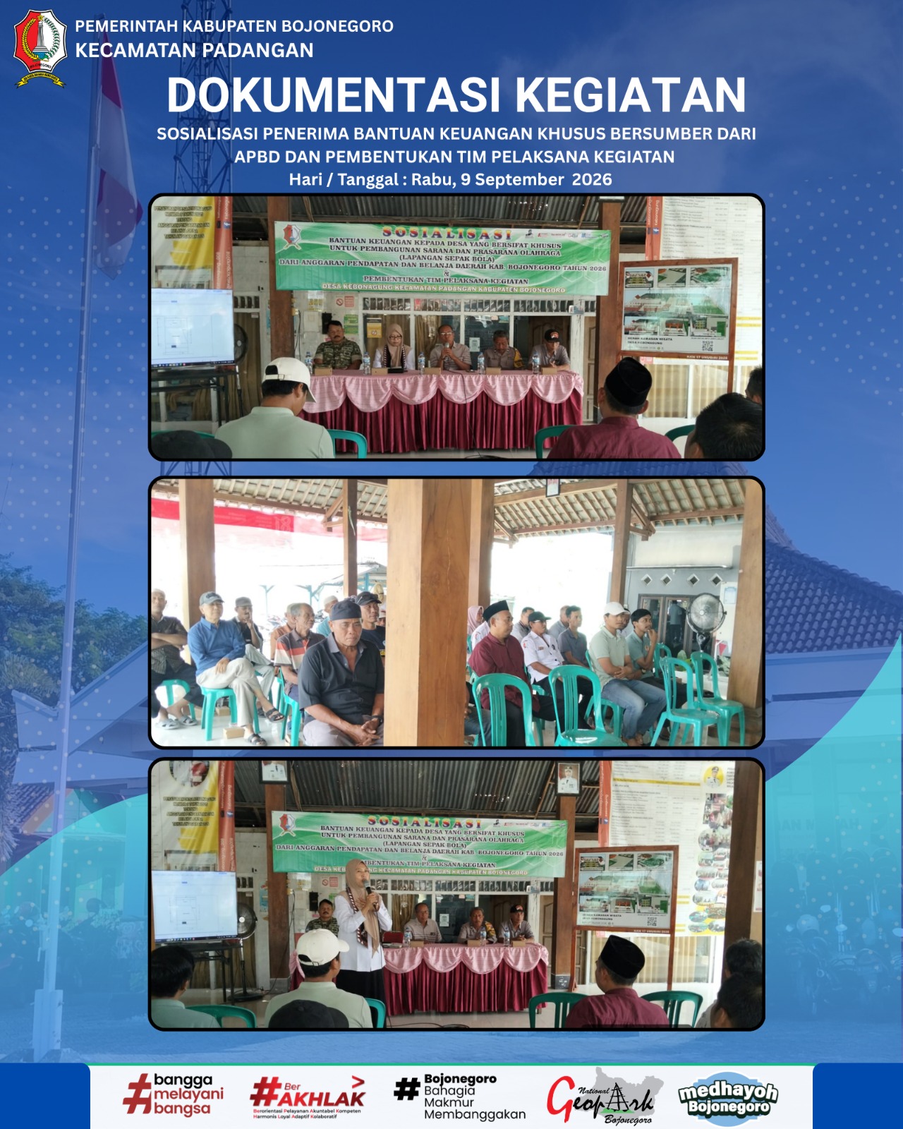 SOSIALISASI PENERIMA BANTUAN KEUANGAN KHUSUS DARI APBD DAN PEMBENTUKAN TIM PELAKSANA KEGIATAN