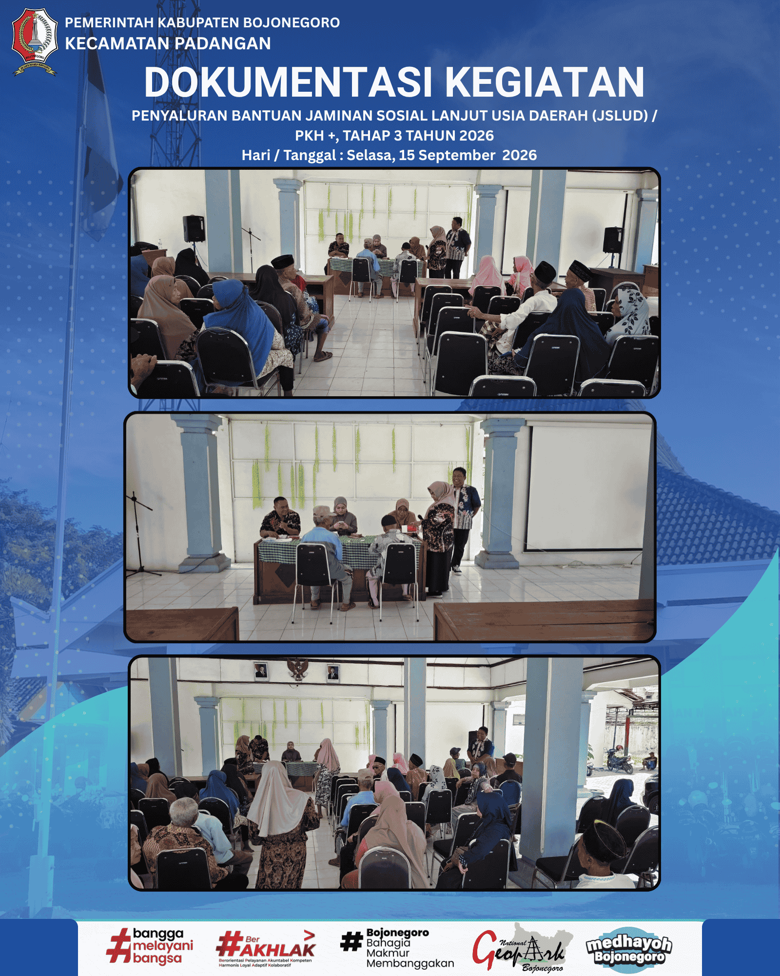 PENYALURAN BANTUAN JAMINAN SOSIAL LANJUT USIA DAERAH (JSLUD) / PKH +, TAHAP 3 TAHUN 2026
